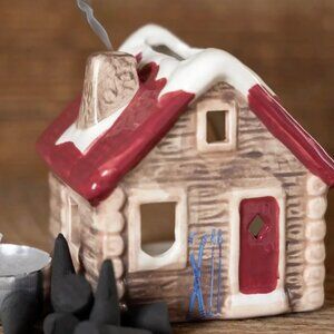NATURAL LIFE: INCENSE & TEALIGHT HOLDER...Alpine Chalet Cabin